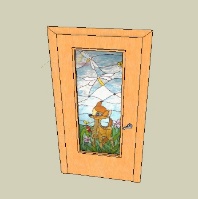 SketchUp - Дверь с витражом Бемби в детскую